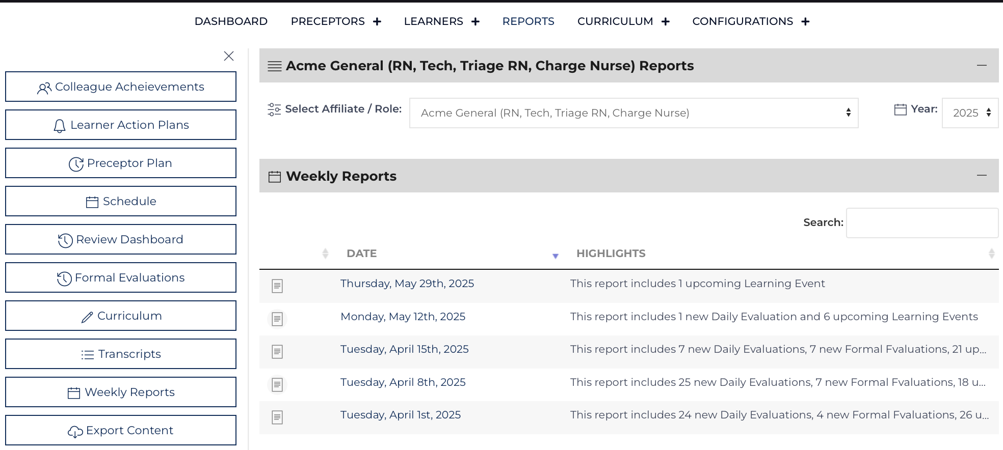 Weekly Reports